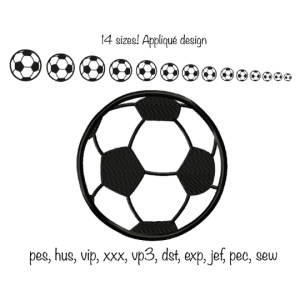 Instant Download Football Applique 14 sizes Machine Embroidery Design in multiple formats in the hoop sport fan player