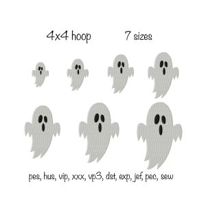 Ghost Halloween machine embroidery design