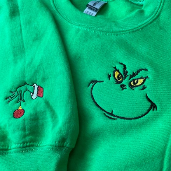 Christmas Grinch Face machine embroidery design
