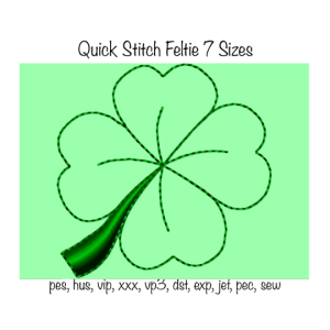 Instant Download Clover Leaf Shamrock Feltie quick stitch in the hoop Machine Embroidery Design in all formats 7 sizes st Patric's day Irish