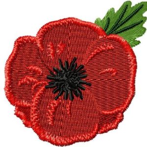 Instant Download 5 sizes poppy flower fill stitch Machine Embroidery Design in multiple formats in the hoop remembrance