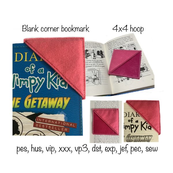 Blank Corner Bookmark Machine embroidery design