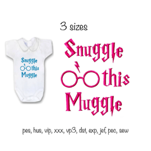 Baby Harry Potter Snuggle this muggle Machine embroidery design